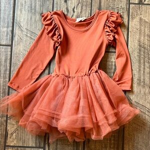 Burnt Orange Tulle Kids One Piece